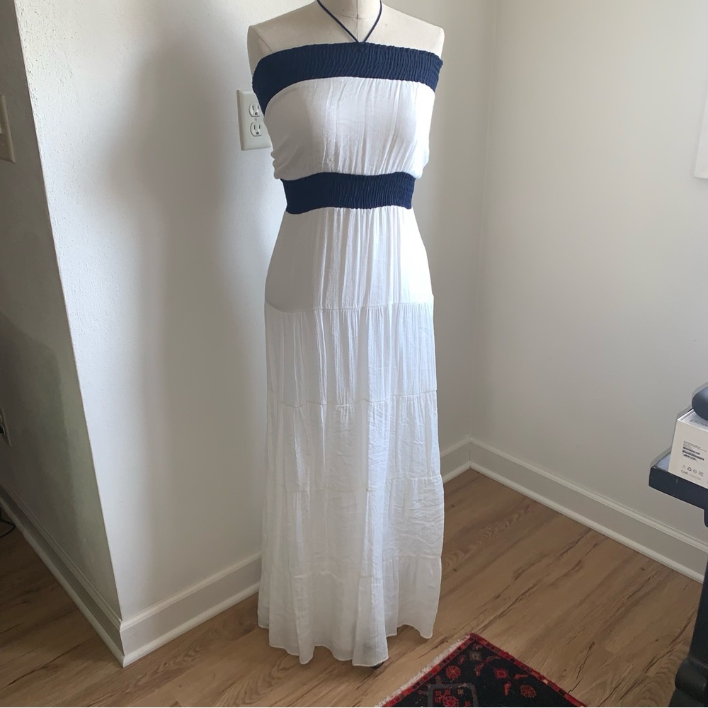 Anthropologie T-Bags Los Angeles White Strapless Maxi Dress Size XS
